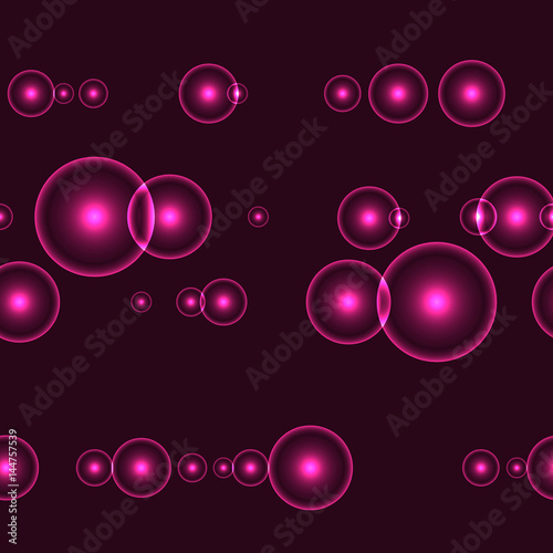 Dark seamless background with shinning pink circles and points