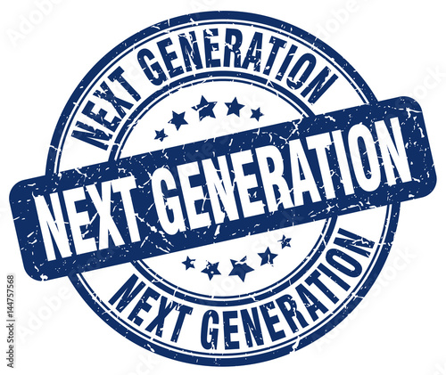 next generation blue grunge stamp