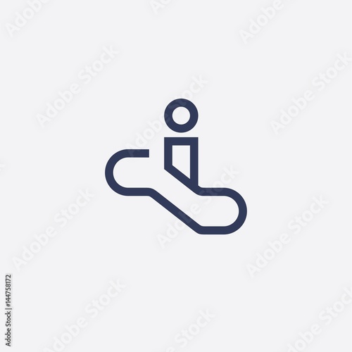 Abstract vector person on the escalator
