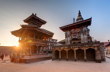 Handdoek met foto Nepal Historische stad Bhaktapur in Nepal  © Maygutyak