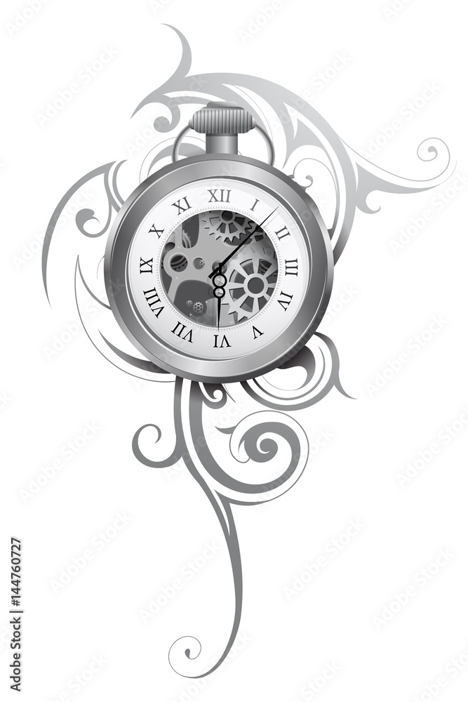2067 Clock Tattoo Design Images Stock Photos  Vectors  Shutterstock