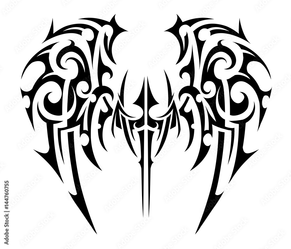 Fototapeta premium Wings tattoo tribal art