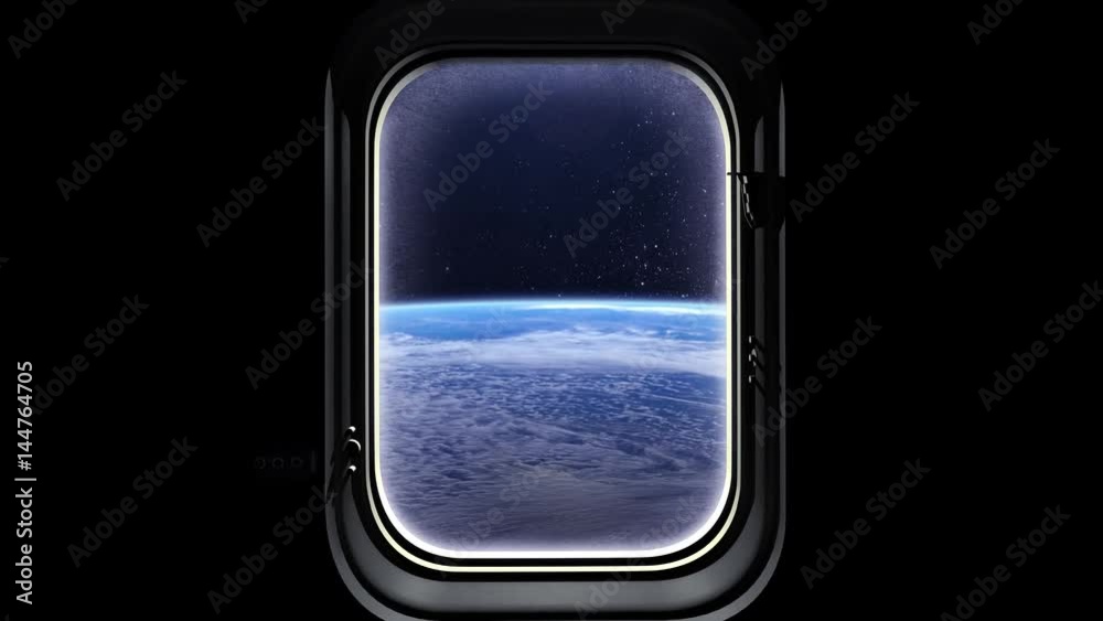 Earth as seen through window of spaceship, Space, earth, orbit. Earth as seen through window of spaceship, Space, earth, orbit.