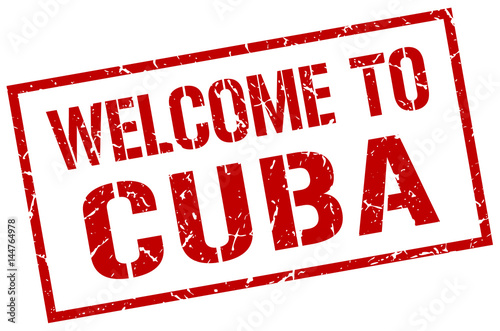 welcome to Cuba stamp