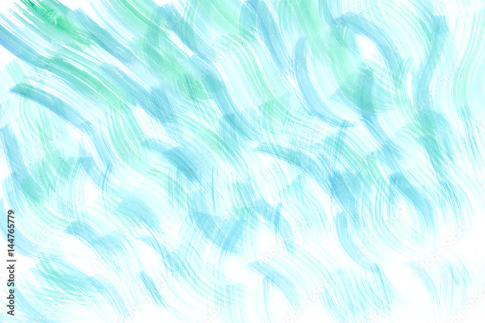 Green and blue abstract hand painted watercolor background