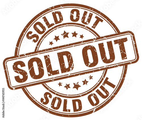 sold out brown grunge round vintage rubber stamp