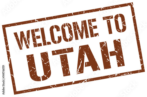 welcome to Utah stamp