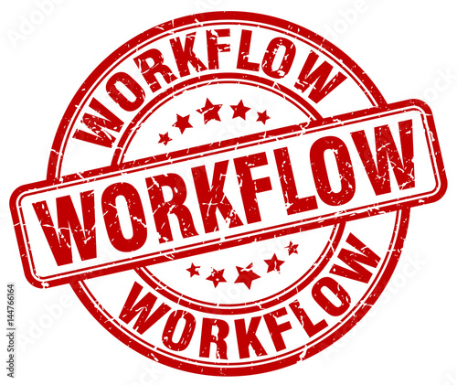 workflow red grunge stamp