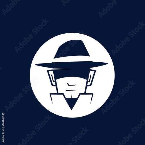 Secret agent logo with hat
