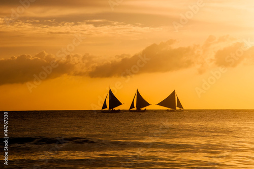 Beautiful sunset at Boracay  Philippines