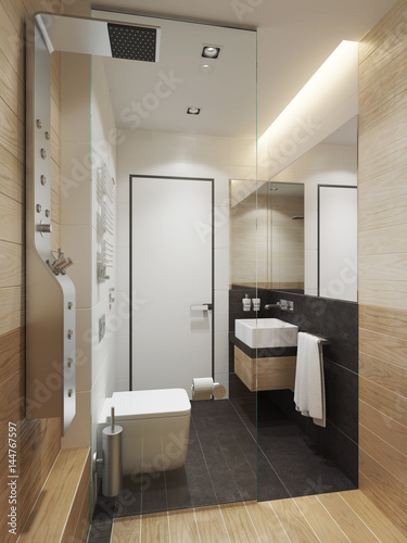 modern bathroom interior  3d rendering