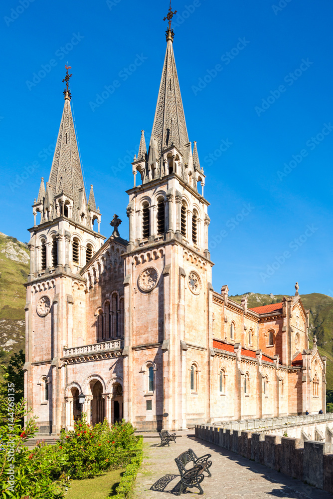 Basílica de Santa María la Real de Covadonga is a Catholic church located in Covadonga, Cangas de Onís, Asturias, Spain, that was designated as basilica on 1901