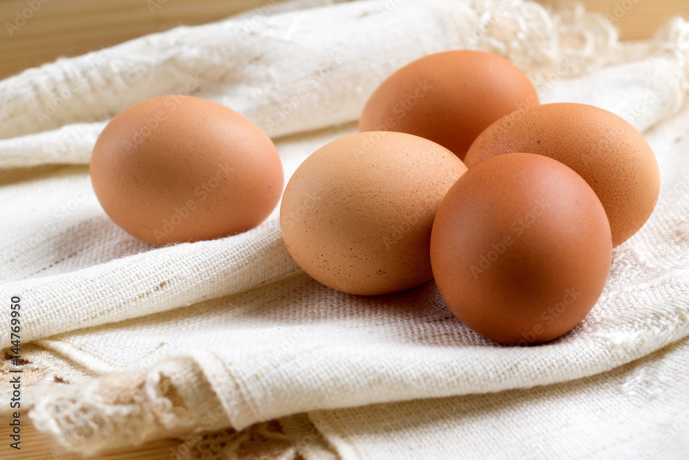Brown eggs wrapped in cloth Brown eggs wrapped in cloth