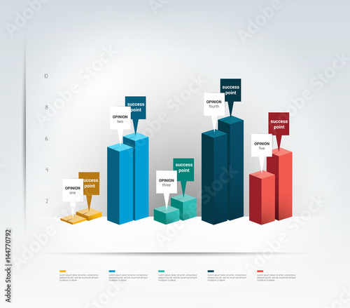  3D design graph. Infographics chart.