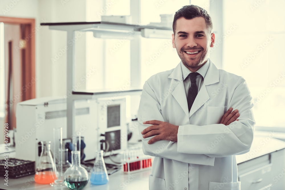 Handsome doctor in laboratory Handsome doctor in laboratory