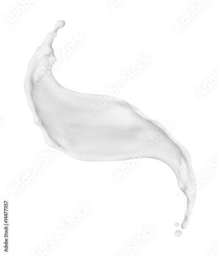 Splash of milk or cream isolated on white background