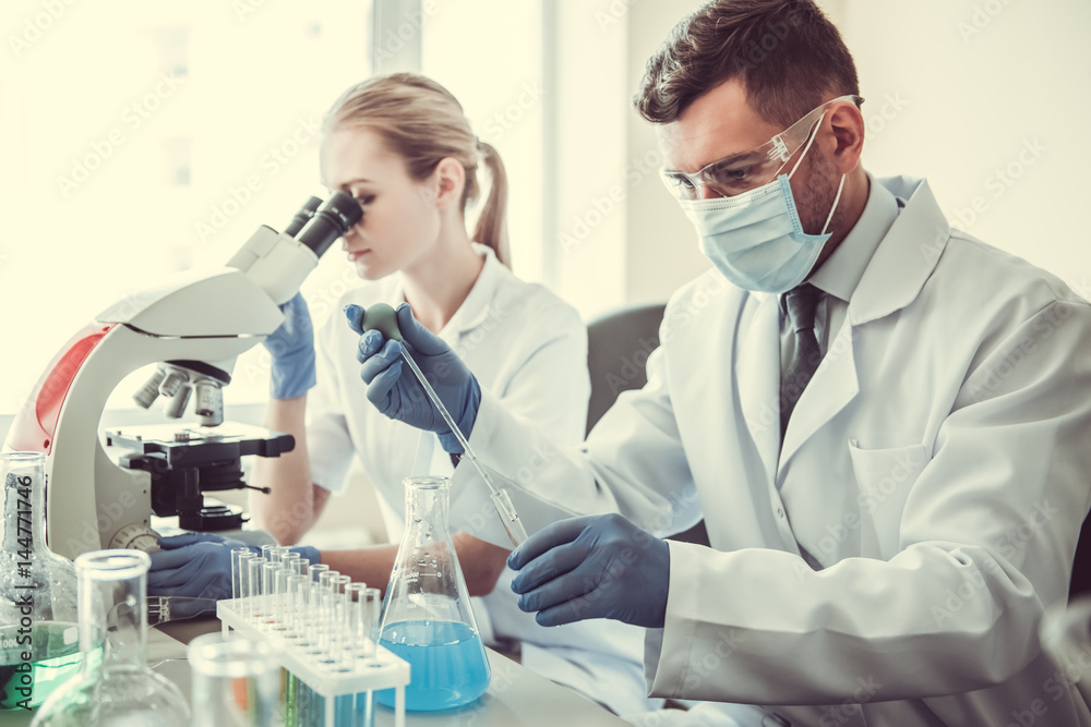 At the laboratory