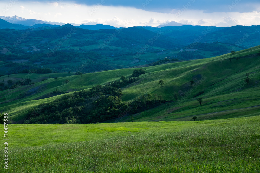 Naklejka premium Panorama collinare in Appennino