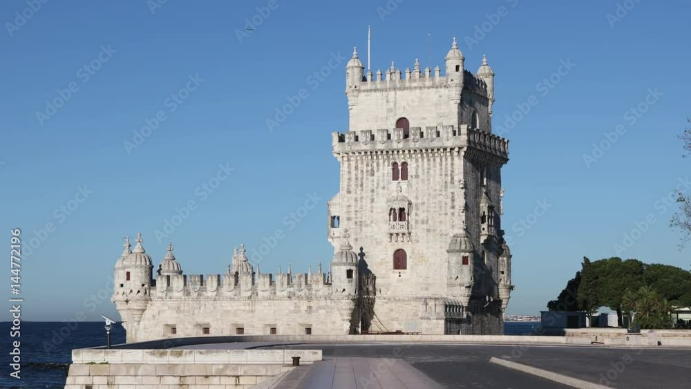Belem Tower at clear sunny day. Lisbon, Portugal
