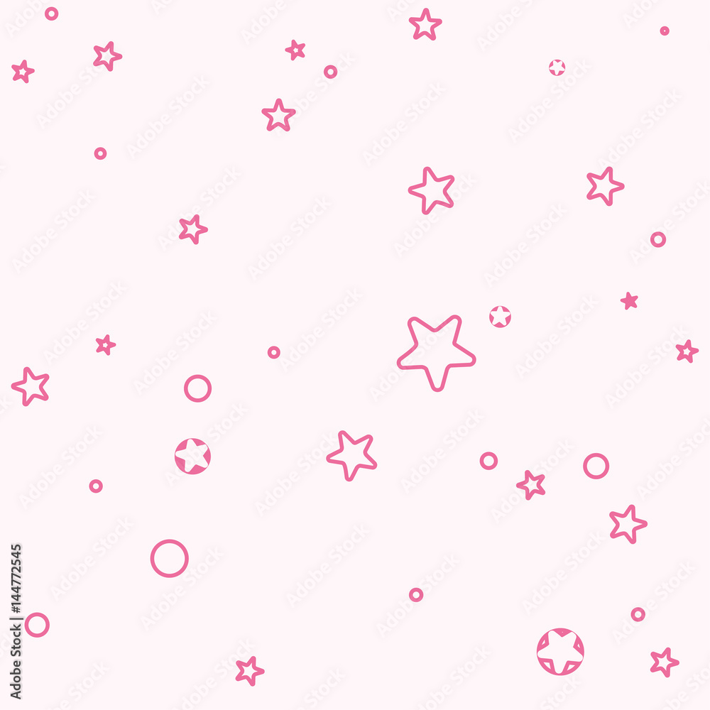 Simple seamless of stars. Light background for girls. Stock Vector | Adobe Stock
