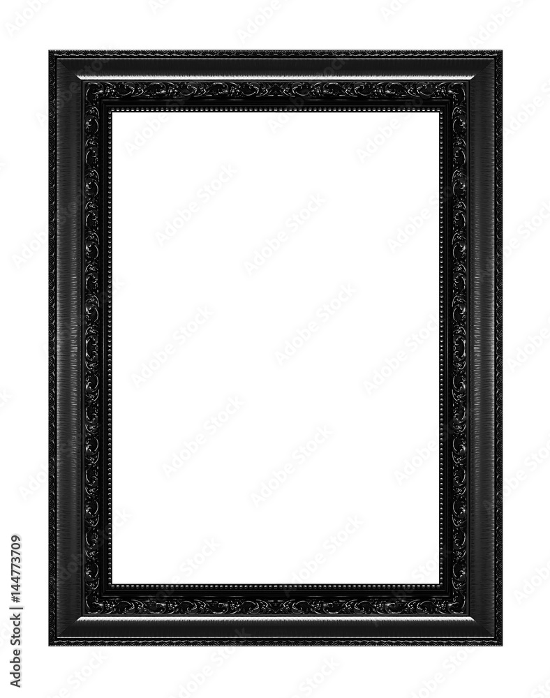 Antique black frame isolated on white background, clipping path