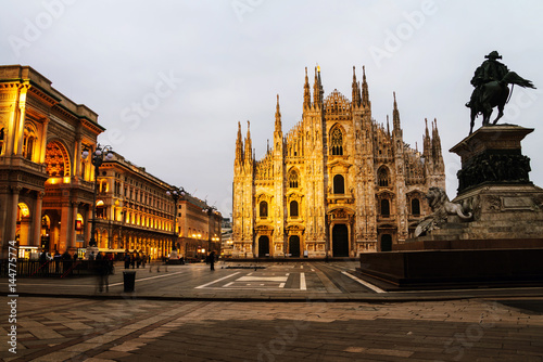 Cathedral of Milan, Italy at sunrise