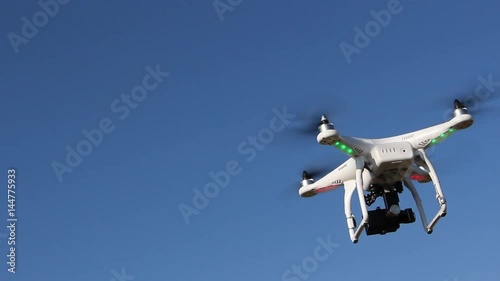 Drone flying with camera attached 