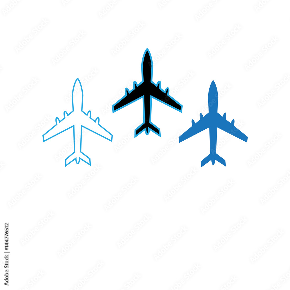 Vector icons flying planes Vector icons flying planes