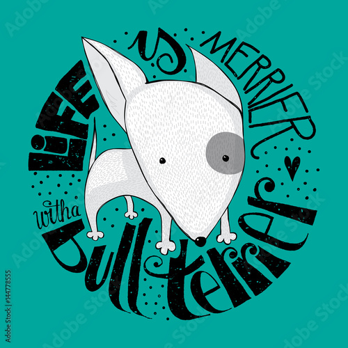 Cute Bull Terrier puppy design