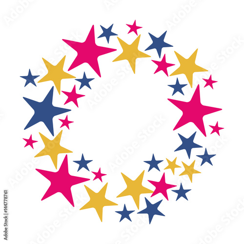 white background with circle formed by stars vector illustration