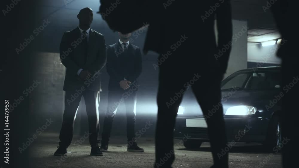  Asian & western criminal gangs meet in dark parking lot to do a drug deal