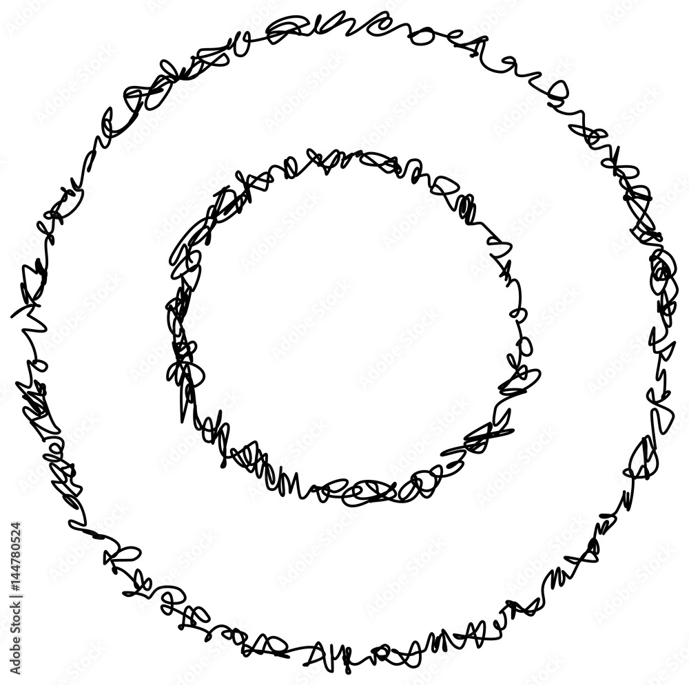 Abstract hand drawn scribble doodle circle Abstract hand drawn scribble doodle circle