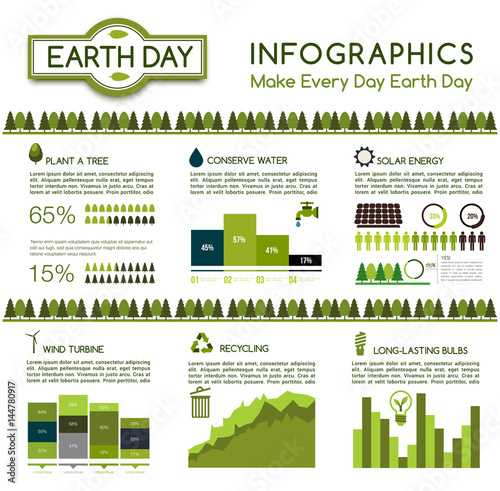 Ecology protection infographic, Earth Day design
