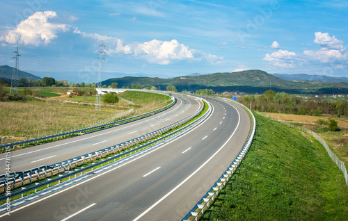 Empty highway track in south Serbia