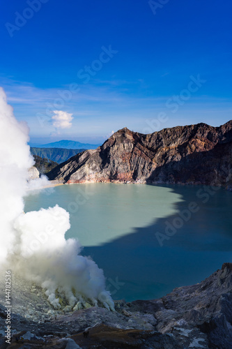 Acid Lake at Kawah Ijen in Java, Indonesia