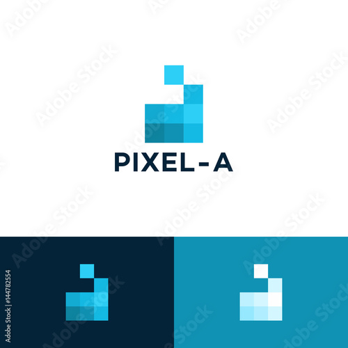 Modern Pixel-A initial logo designs template