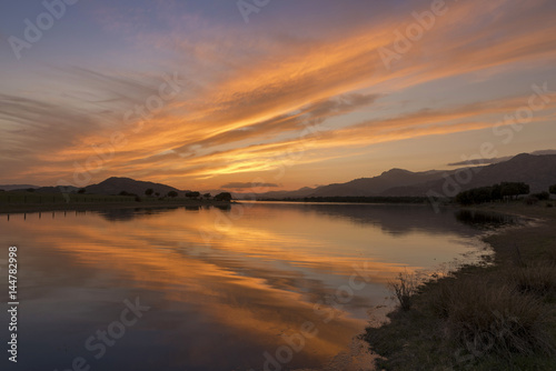 Reflections on the lake in a amazing sunset