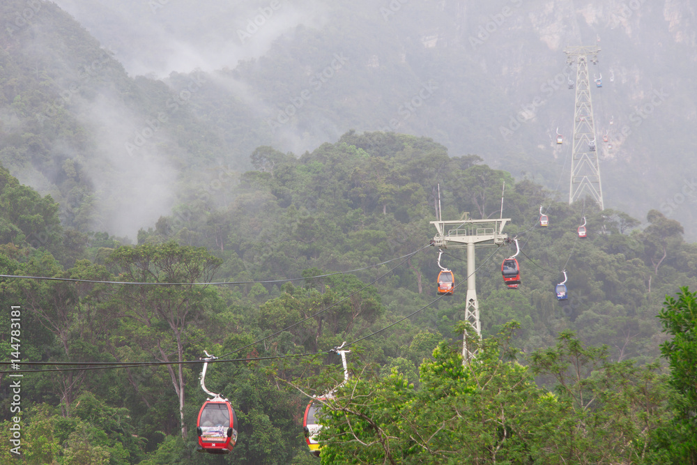 Cable car on Langkawi Island, Malaysia.
