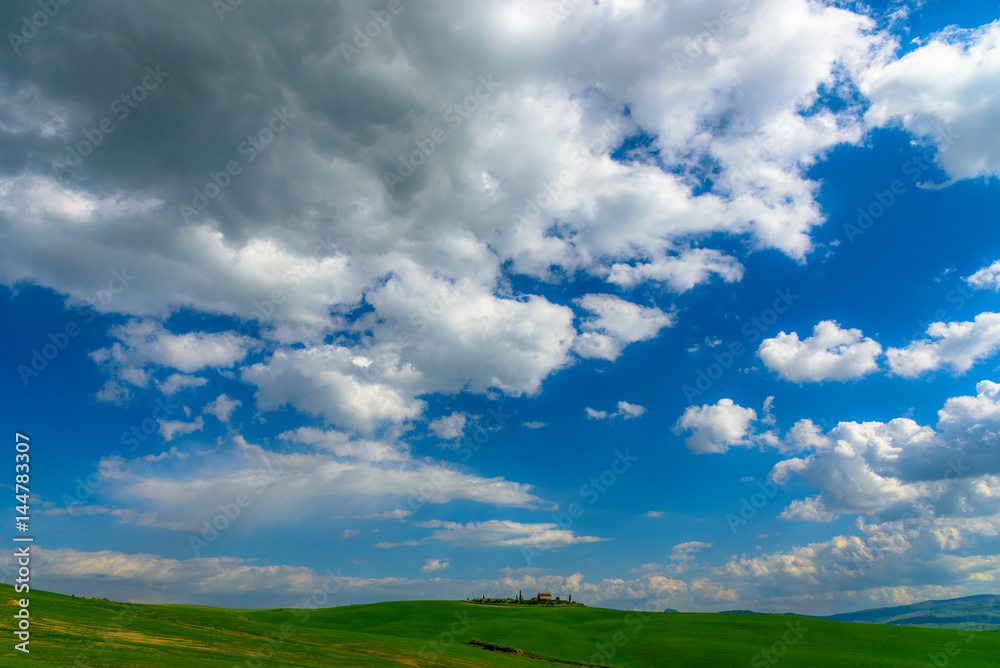 View of Tuscany countryside in spring View of Tuscany countryside in spring