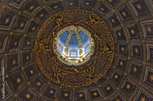Interior view of the dome of the Cathedral Duomo of Siena  Italy