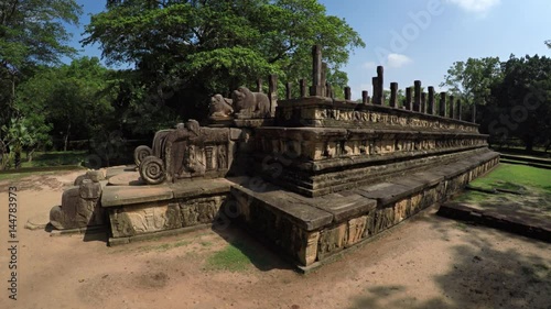 Ruin of King Nissankamalla's Council Chamber in Polonnaruwa, Sri Lanka photo