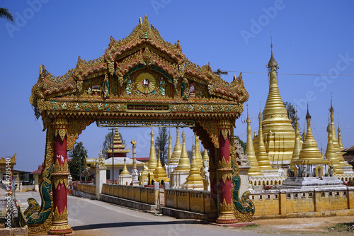 Gate and stupas