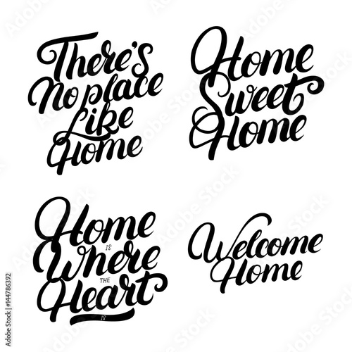 Set of hand written lettering for home.