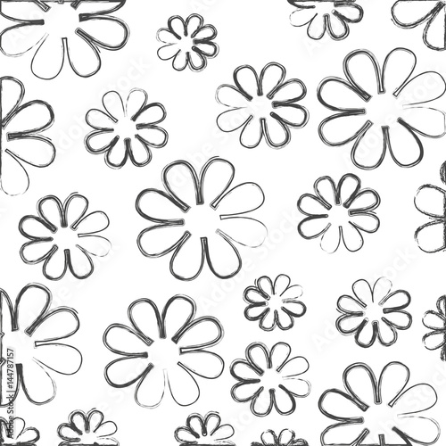 Fototapeta Naklejka Na Ścianę i Meble -  blurred silhouette sketch decorative pattern flowers design vector illustration