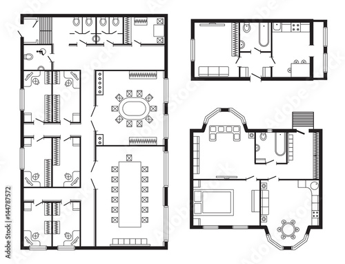Modern office architectural plan interior furniture and construction design drawing project