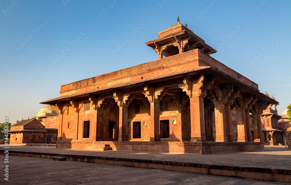 Fatehpur Sikri red sandstone architectural fort city at  Agra, India - A UNESCO World heritage site.