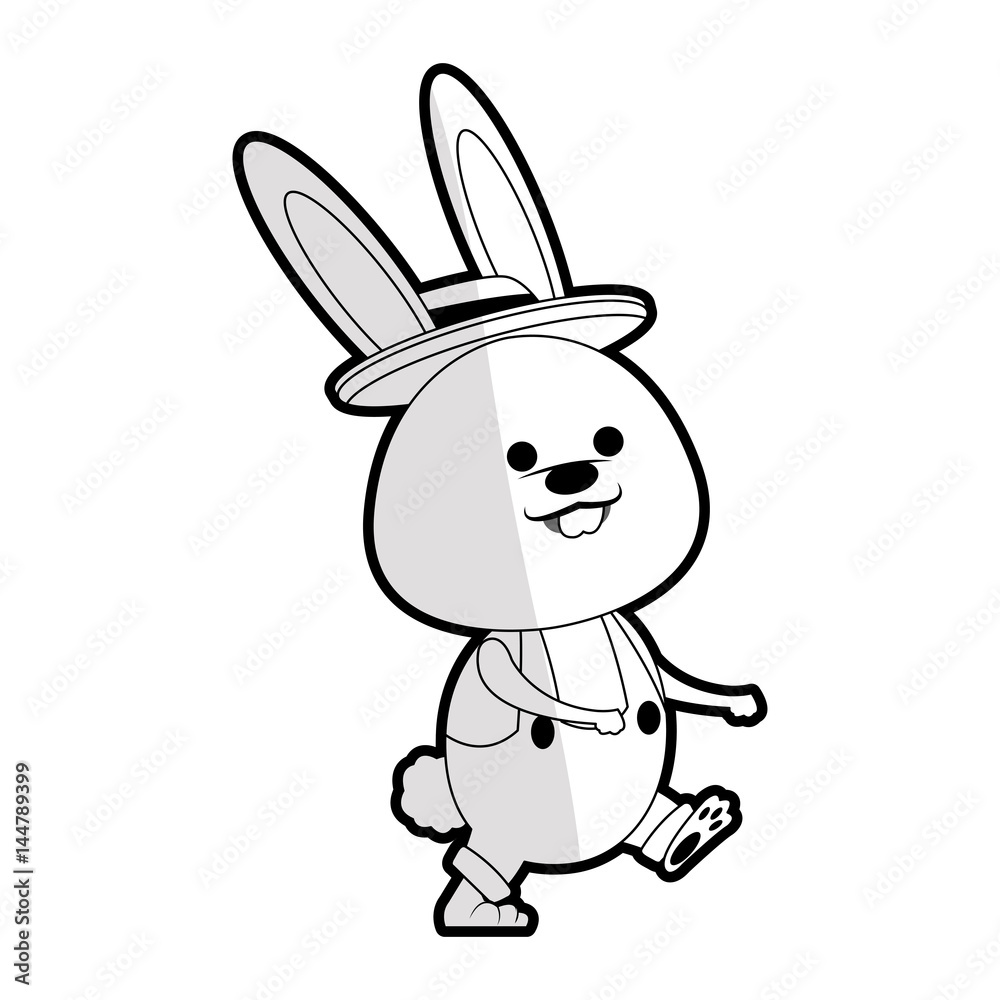 easter bunny with hat icon image vector illustration design 