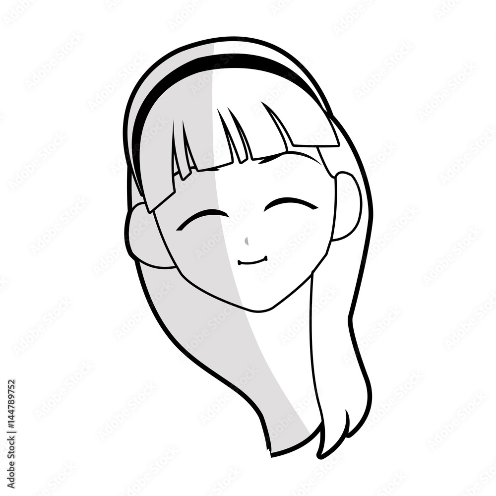cute young girl with long straight hair anime or manga icon image vector illustration design cute young girl with long straight hair anime or manga icon image vector illustration design