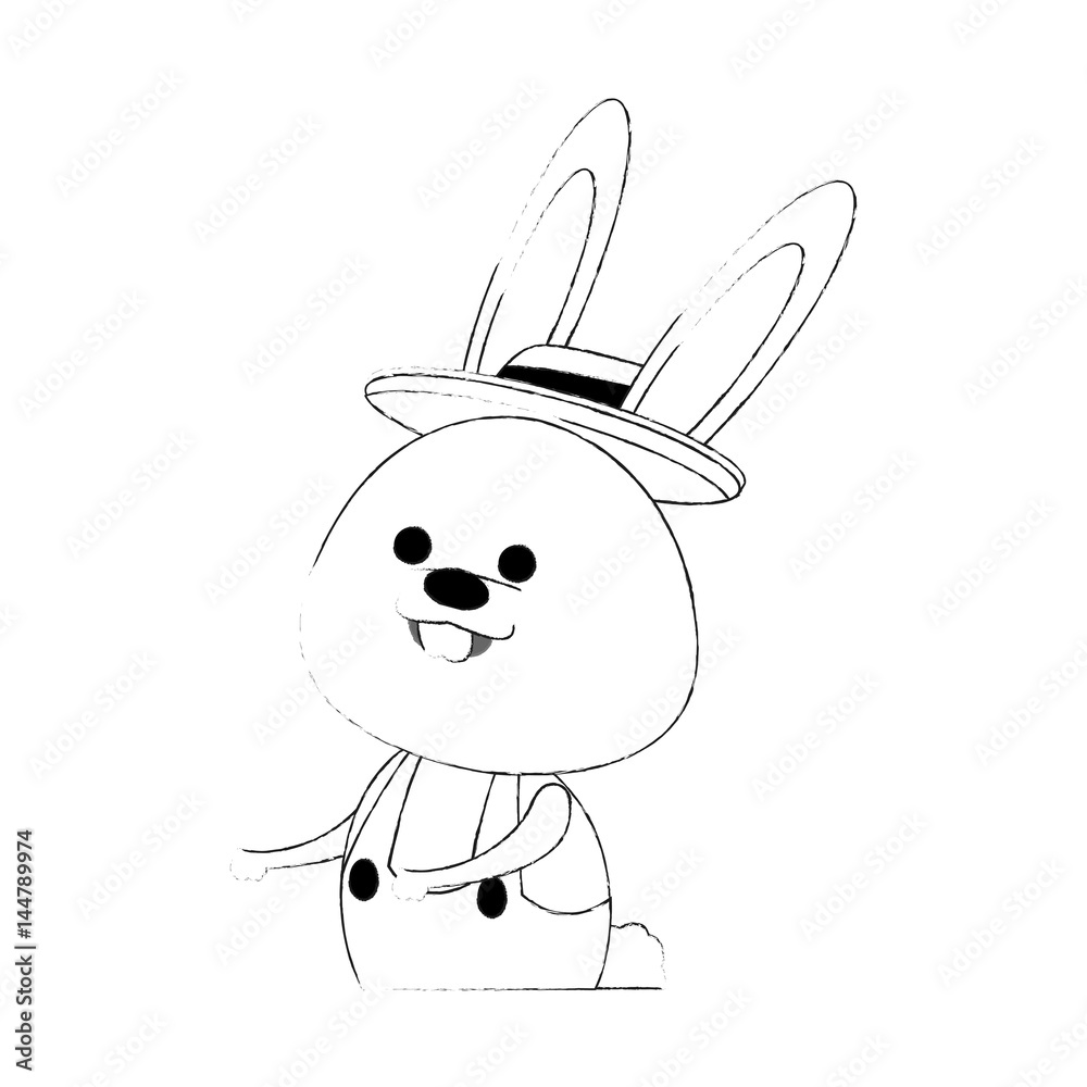 easter bunny with hat icon image vector illustration design easter bunny with hat icon image vector illustration design