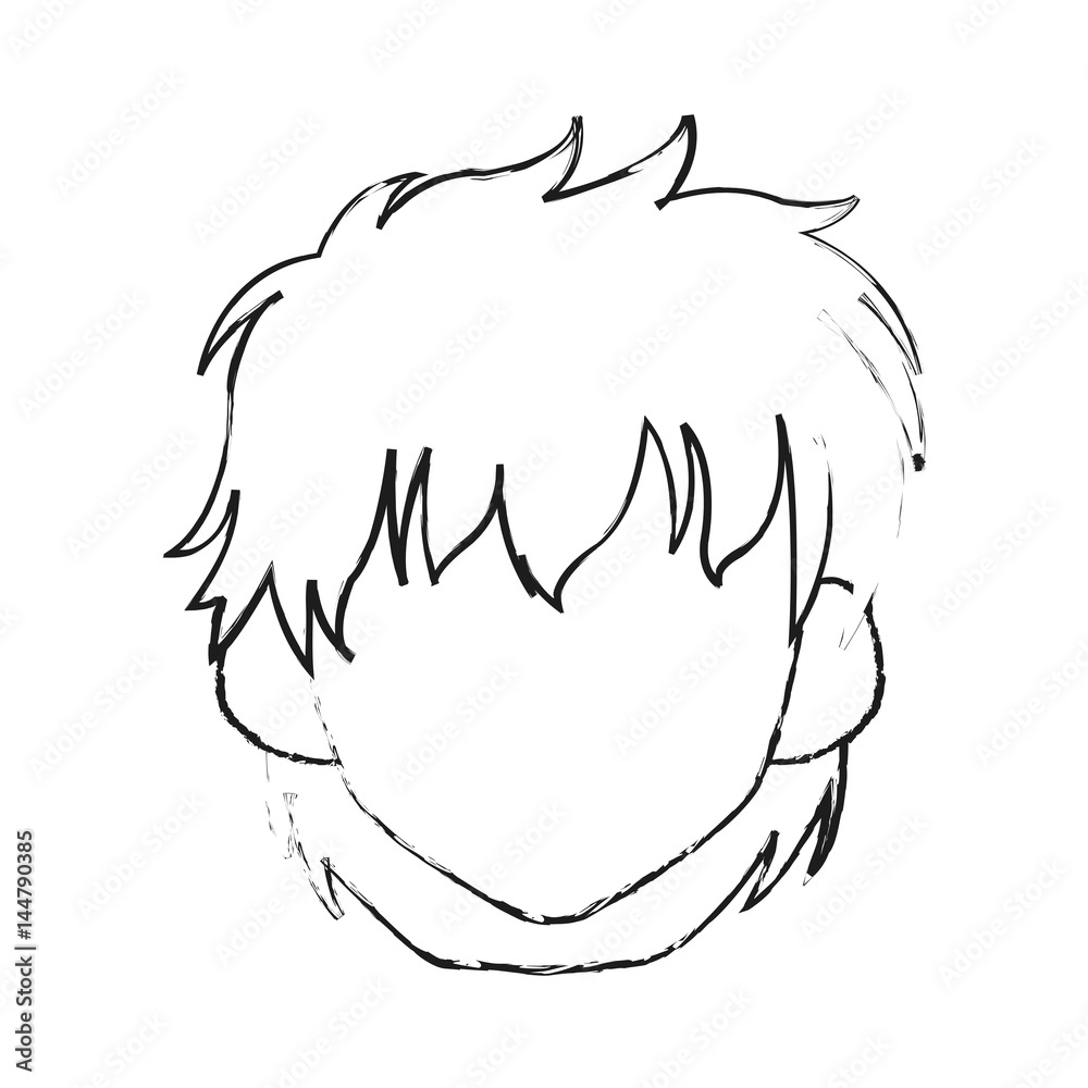 Obraz premium faceless young woman with short scruffy hair icon image vector illustration design 
